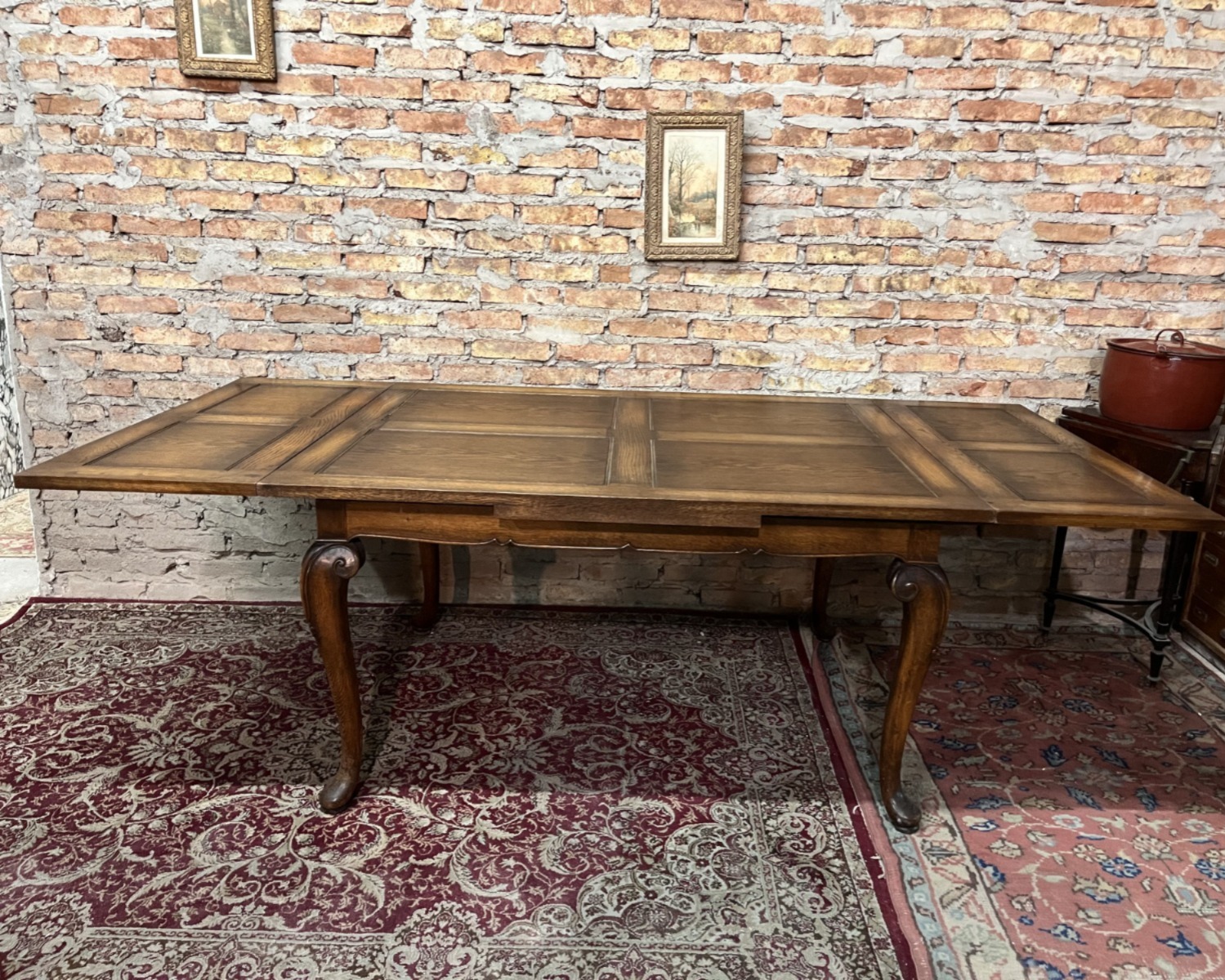 Mesa de comedor en roble de Eslavonia doble tire muy poco vista