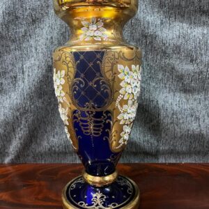 Florero veneciano sellado made in Italy con detalles en relieve en oro