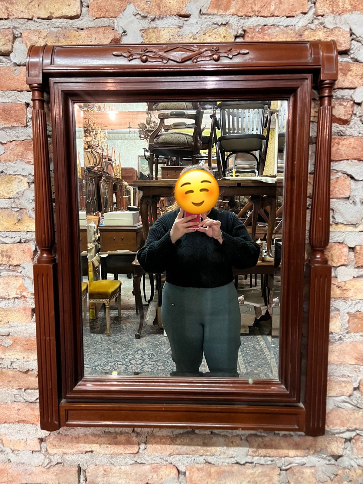 Espejo ingles de dormitorio sala biselado en color caoba