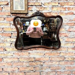 espejo de dormitorio/sala provenzal biselado color madera