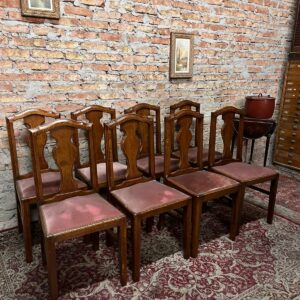 Juego de 8 sillas en roble de Eslavonia sanas y firmes