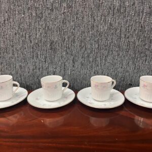 Juego de 4 dúos de café en porcelana tsuji
