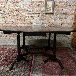 Mesa inglesa libro doble ala en caoba maciza de excelente calidad con broncería