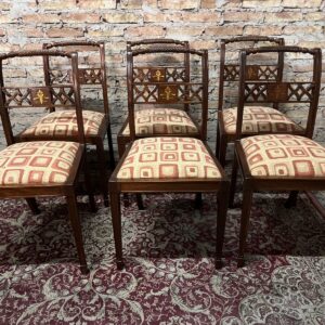 6 sillas y 2 sillones de cabecera estilo inglés listo para tu living