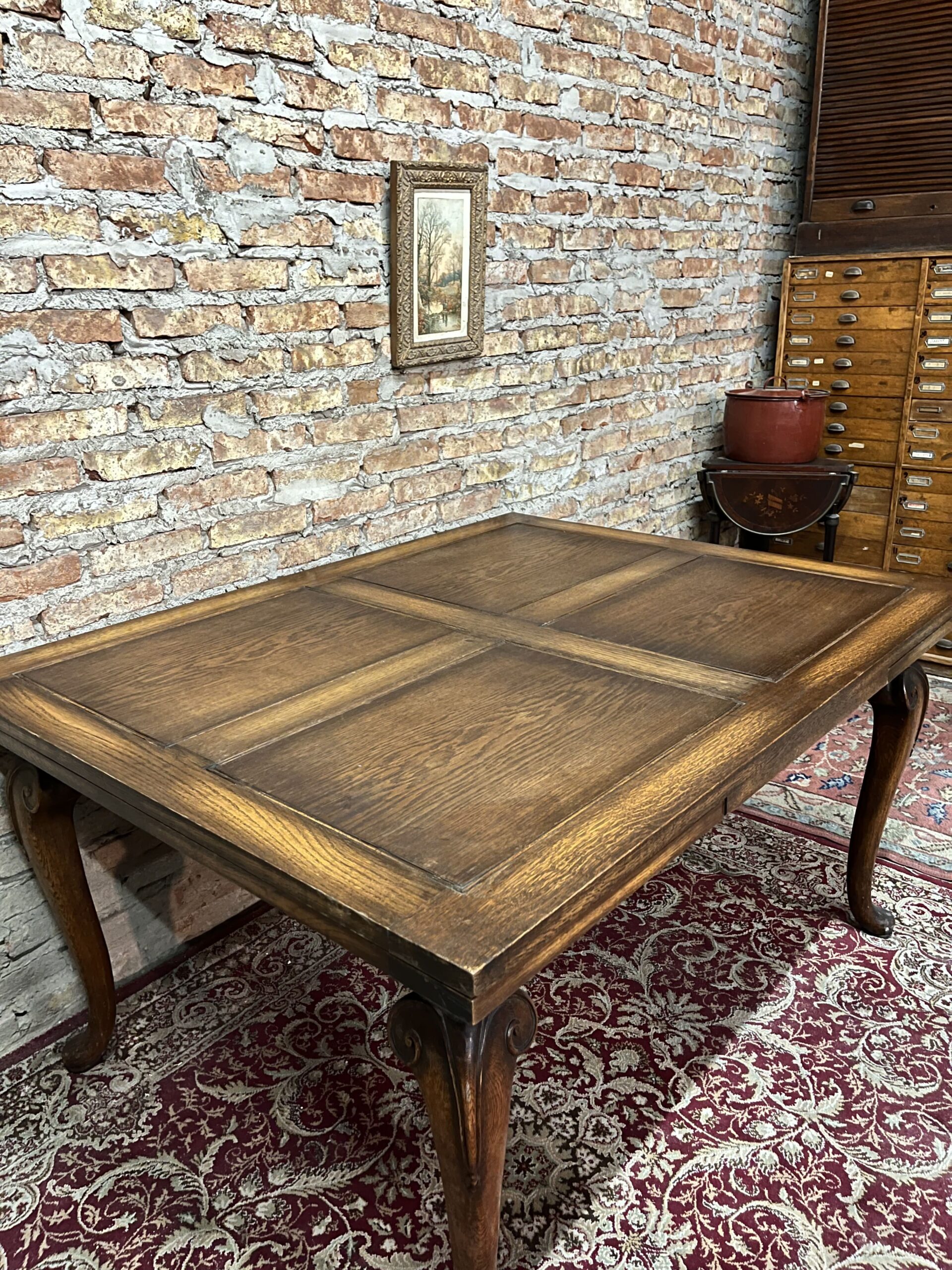 Mesa de comedor en roble de Eslavonia doble tire muy poco vista - Imagen 6