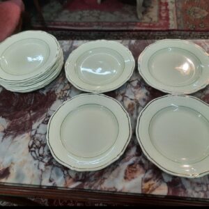 Juego de 12 platos ingleses de postre de época en buen estado