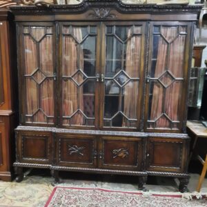 Biblioteca chippendale de primera calidad desarmable con vidrios biselados