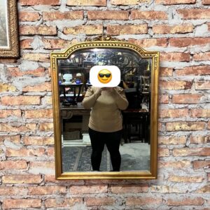 espejo francés de sala o dormitorio dorado a la hoja biselado