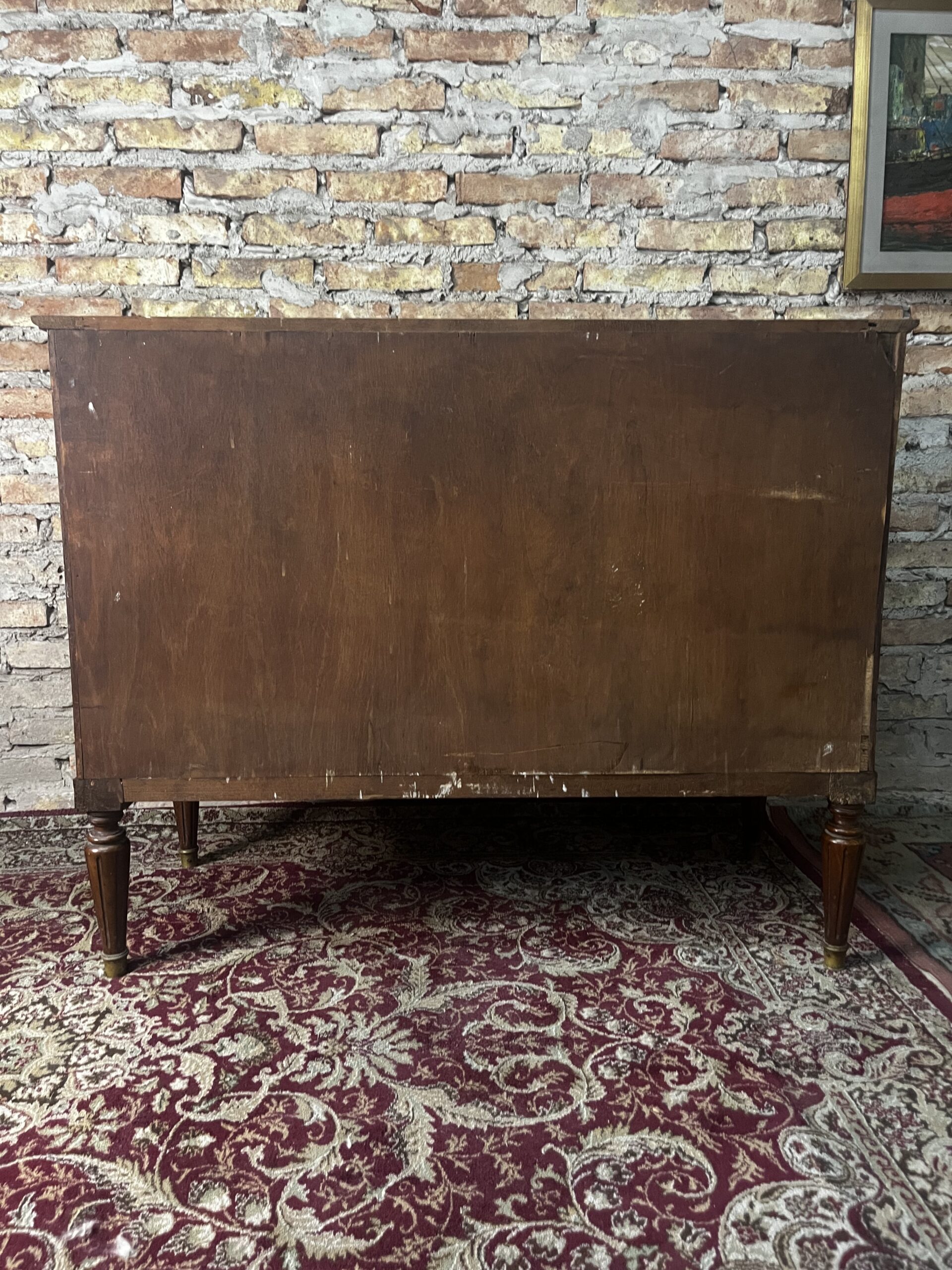 cómoda antigua estilo imperio con mármol de pulgada y media con detalles en bronce - Imagen 10