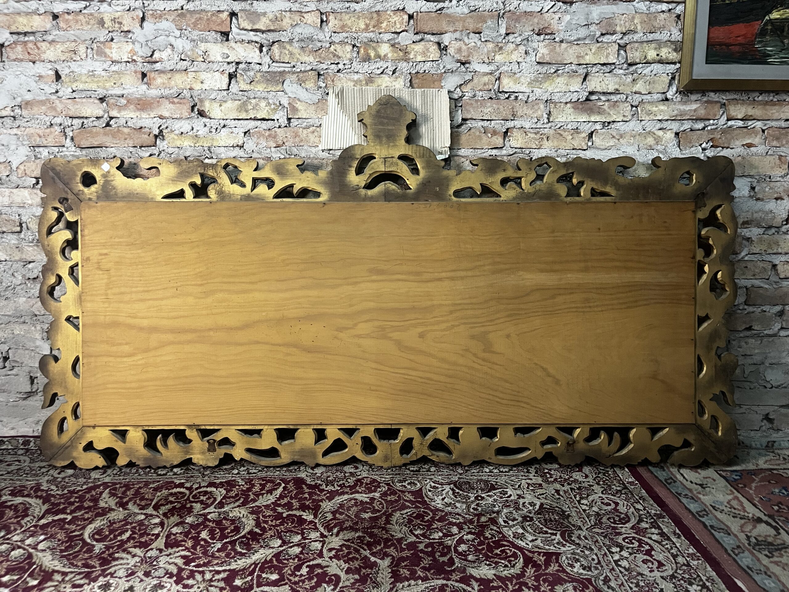 espejo francés Luis xv de comedor biselado antiguo en madera dorado a la hoja - Imagen 5