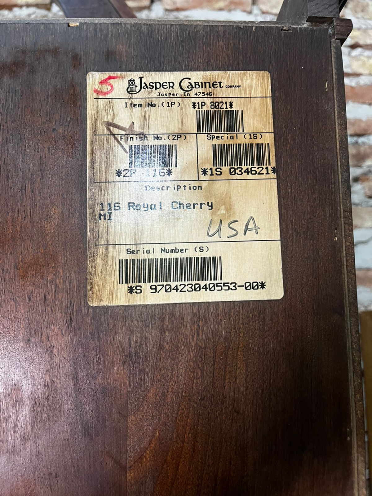 buró secreter estilo ingles con vitrina color caoba - Imagen 4