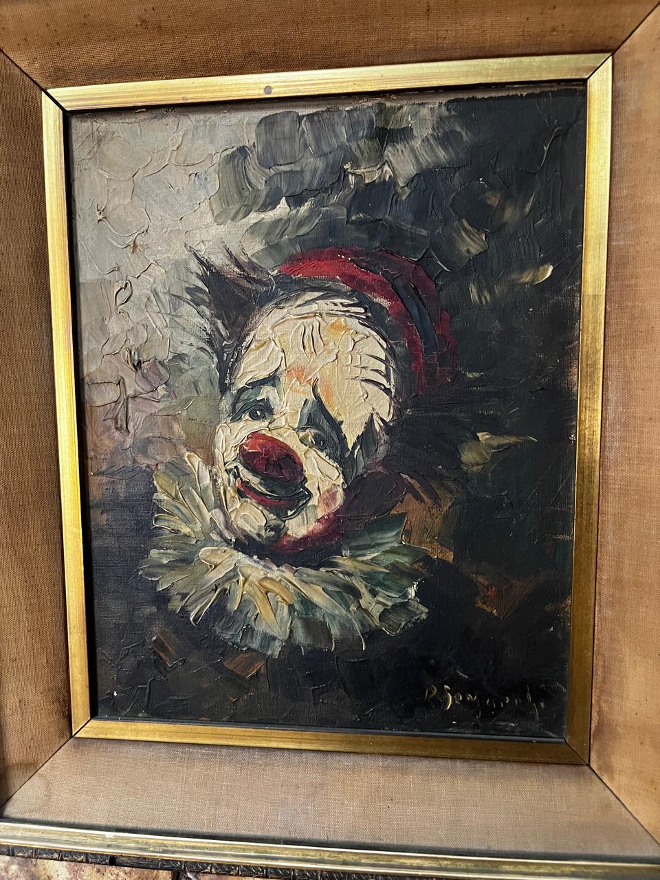 cuadro pintado al óleo de payaso, estilo expresionista - Imagen 3