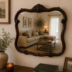 espejo antiguo de estilo frances en madera tallada