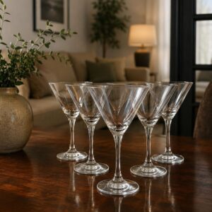 juego de 6 copas de martini en cristal sellada