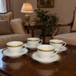 juegos de cuatro dúos de te en porcelana verbano