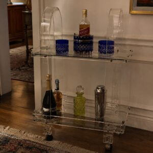 bar Carrito Vintage de Acrílico y Vidrio de los años 70/80 estilo Hollywood regency