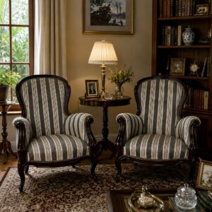 par de sillones estilo inglés victoriano color caoba