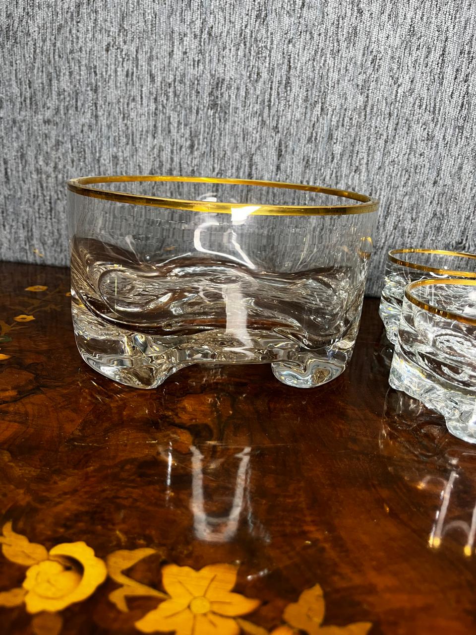 juego de whisky de cristal con guarda dorada - Imagen 9