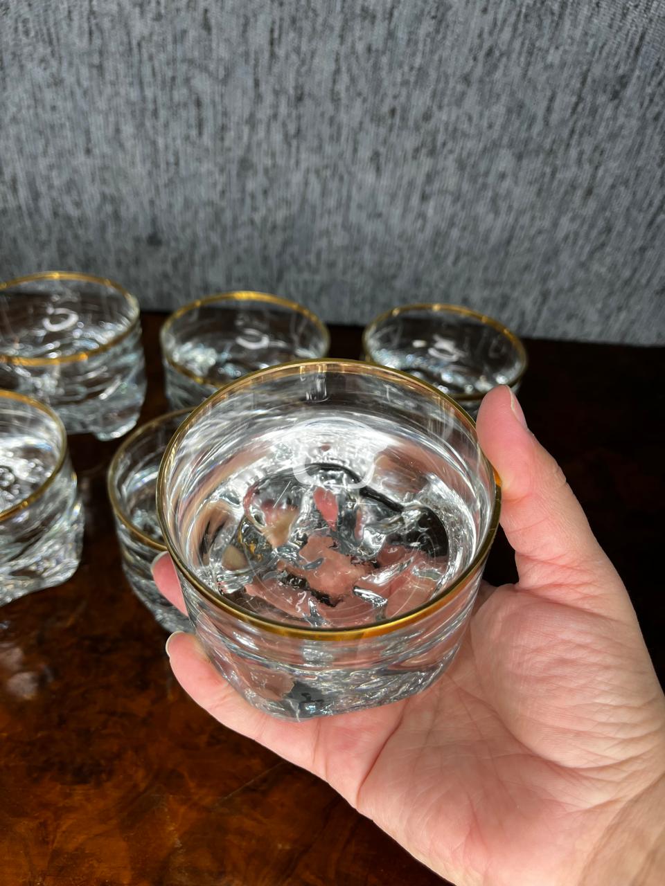 juego de whisky de cristal con guarda dorada - Imagen 6
