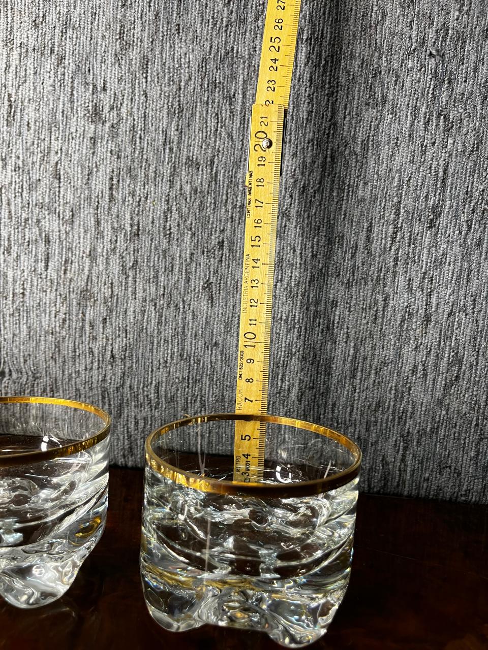 juego de whisky de cristal con guarda dorada - Imagen 8