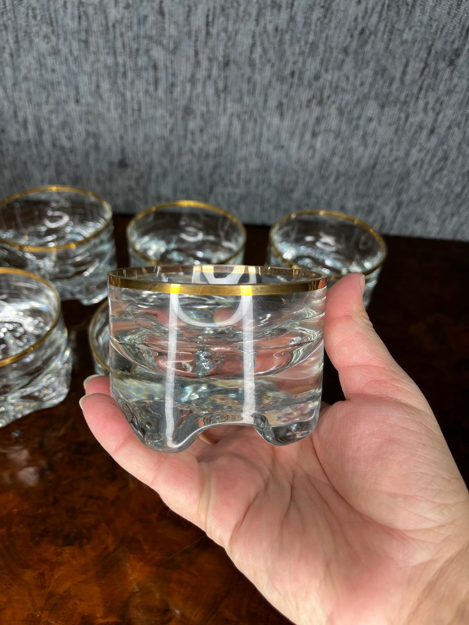 juego de whisky de cristal con guarda dorada - Imagen 7